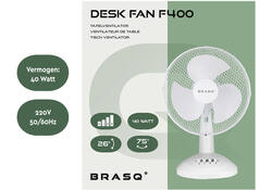 Tafelventilator BRASQ F400 Ø 30cm wit