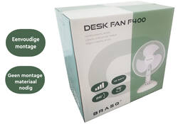 Tafelventilator BRASQ F400 Ø 30cm wit