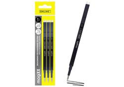 Gelschrijvervulling Online Magixx 0.7mm zwart blister à 3 stuks