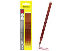Gelschrijvervulling Online Magixx 0.7mm rood blister à 3 stuks