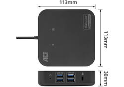 Dockingstation ACT USB-C Dual Monitor met Power Delivery