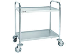 Serveerwagen Vogue met 2 plateaus 82.5x71 cm RVS