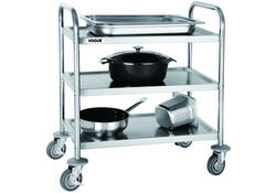 Serveerwagen Vogue met 3 plateaus 82.5x71 cm RVS