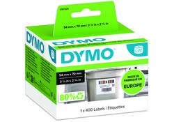 Etiket Dymo LabelWriter voedselhoudbaarheid 54x70mm 1 rol á 400 etiketten wit