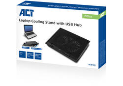 Laptopstandaard ACT 2 standen met ventilator 4-p hub