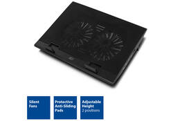 Laptopstandaard ACT 2 standen met ventilator 4-p hub