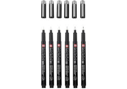 Fineliner Sakura Pigma Micron Black Edition set à 6 breedtes + gratis etui