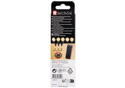 Fineliner Sakura Pigma Micron Black & Gold Edition set à 3 breedtes + gratis etui