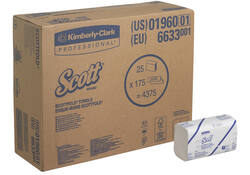 Handdoek Scott i-vouw 1-laags 20x31,5cm 25x175stuks wit 6633