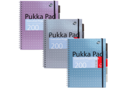 Projectboek Pukka Metallic Executive A4 lijn 5-tabs 4-gaats 200 pagina's 80gr assorti