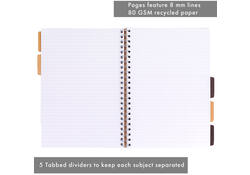 Projectboek Pukka Kraft A4 lijn 5-tabs 200 pagina's 80gr