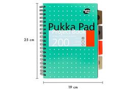Projectboek Pukka Metallic B5 lijn 4-tabs 200 pagina's 80gr groen