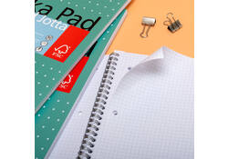 Collegeblok Pukka Jotta A4 ruit 5x5mm 4-gaats 200 pagina's 80gr groen