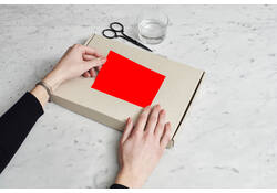 Etiket Rillprint 105x74mm fluorrood 800 etiketten