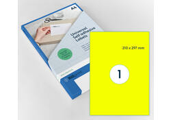 Etiket Rillprint 210x297mm fluorgeel 100 etiketten