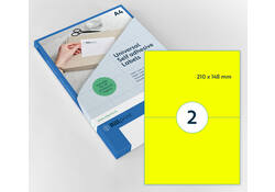 Etiket Rillprint 210x148mm fluorgeel 200 etiketten