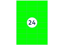 Etiket Rillprint 70x37mm fluorgroen 2400 etiketten