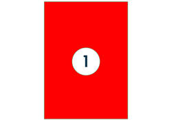Etiket Rillprint 210x297mm fluorrood 100 etiketten