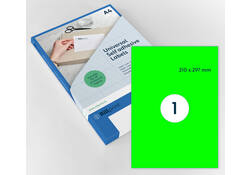 Etiket Rillprint 210x297mm fluorgroen 100 etiketten