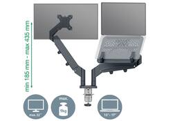 Monitor en Laptoparm Leitz Ergo ruimtebesparend dubbele monitorarm