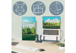 Monitor en Laptoparm Leitz Ergo ruimtebesparend dubbele monitorarm