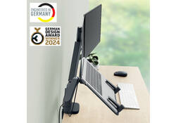 Monitor en Laptoparm Leitz Ergo ruimtebesparend dubbele monitorarm