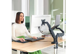 Monitor en Laptoparm Leitz Ergo ruimtebesparend dubbele monitorarm