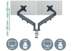 Monitorarm Leitz Ergo ruimtebesparend dubbele monitorarm