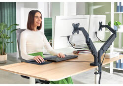 Monitorarm Leitz Ergo ruimtebesparend dubbele monitorarm