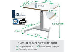 Zit-Sta bureau Leitz Ergo Elektrisch compact