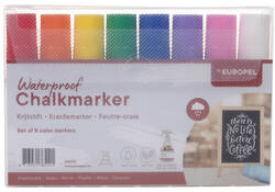Krijtstift Europel watervast 15mm assorti etui 8 stuks