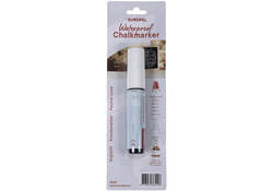 Krijtstift Europel watervast 15mm wit blister 1 stuk