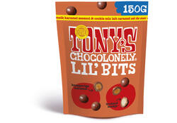Chocolade Tony's Chocolonely Lil' Bits melk karamel zeezout & cookie 150 gram