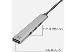 Hub ACT USB-C 3x USB-A 2.0 en 1x USB-A 3.0
