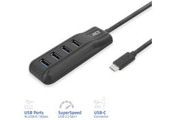 Hub ACT USB-C 3.0 4 poorts USB-A