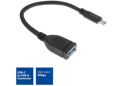 Kabel ACT USB 3.0 OTG USB-C male naar USB-A female