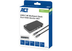 Dockingstation ACT USB-C 4K MST voor 2 HDMI monitoren
