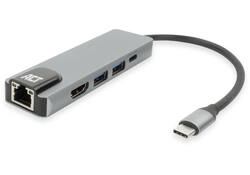 Dockingstation ACT USB-C 4K voor 1 HDMI monitor