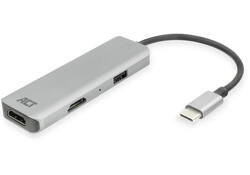 Adapter ACT USB-C 4K multiport voor 2 HDMI monitoren