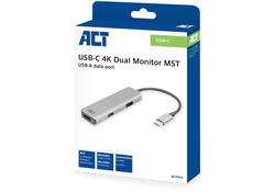 Adapter ACT USB-C 4K multiport voor 2 HDMI monitoren