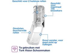Toiletpapierdispenser Tork T7 Elevation OptiServe Coreless medium verticaal duo wit 558040