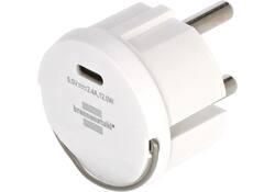 Stopcontactadapter Brennenstuhl USB C 2.4A wit