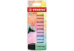Markeerstift STABILO BOSS mini pastel assorti 6 stuks
