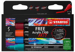 Acrylmarker STABILO Free Acrylic T300 Urban assorti 5 stuks