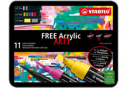 Acrylmarker STABILO Free Acrylic Starter Kit assorti 11 stuks