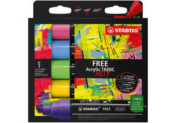 Acrylmarker STABILO Free Acrylic T800C Seaside assorti 5 stuks