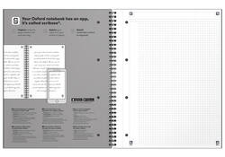 Spiraalblok Oxford International Notebook A4+ ruit 5X5mm zwart