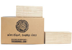 Handdoek The Good Roll bamboe z-vouw 2-laags 230x210mm 20x200 vel naturel