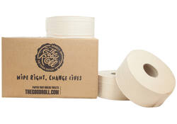 Toiletpapier The Good Roll jumbo klein bamboe 2-laags 18x180m naturel