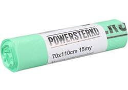 Afvalzak Powersterko bioplastic T15 70x110cm 120L groen rol à 10 stuks